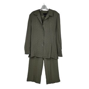 *Women’s Vintage Grace Dane Lewis Size 8/10 2-Piece Black/Tan Jacket/Pants Suit